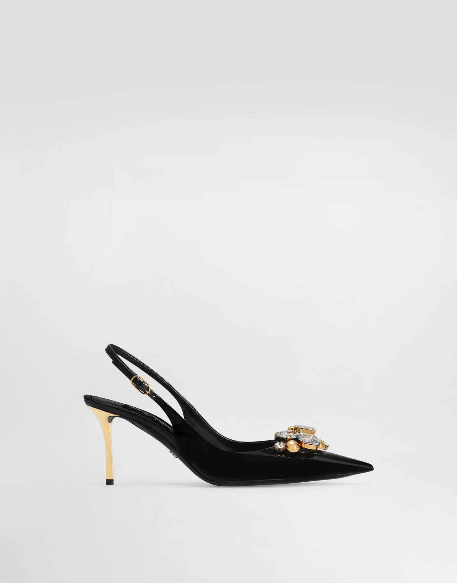 Patent leather slingback with embellishment | Dolce & Gabbana US