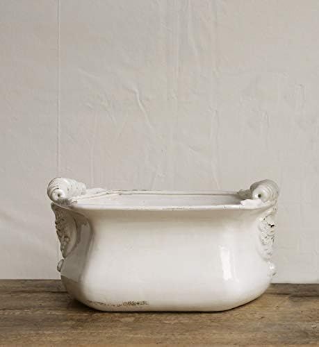Creative Co-Op White Terracotta Cache Pot | Amazon (US)