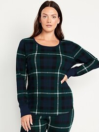 Printed Waffle Pajama Top for Women | Old Navy (US)