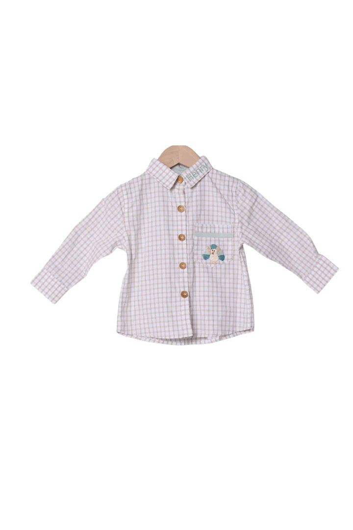 Embroidered Turkey Button Down Shirt | The Smocked Flamingo
