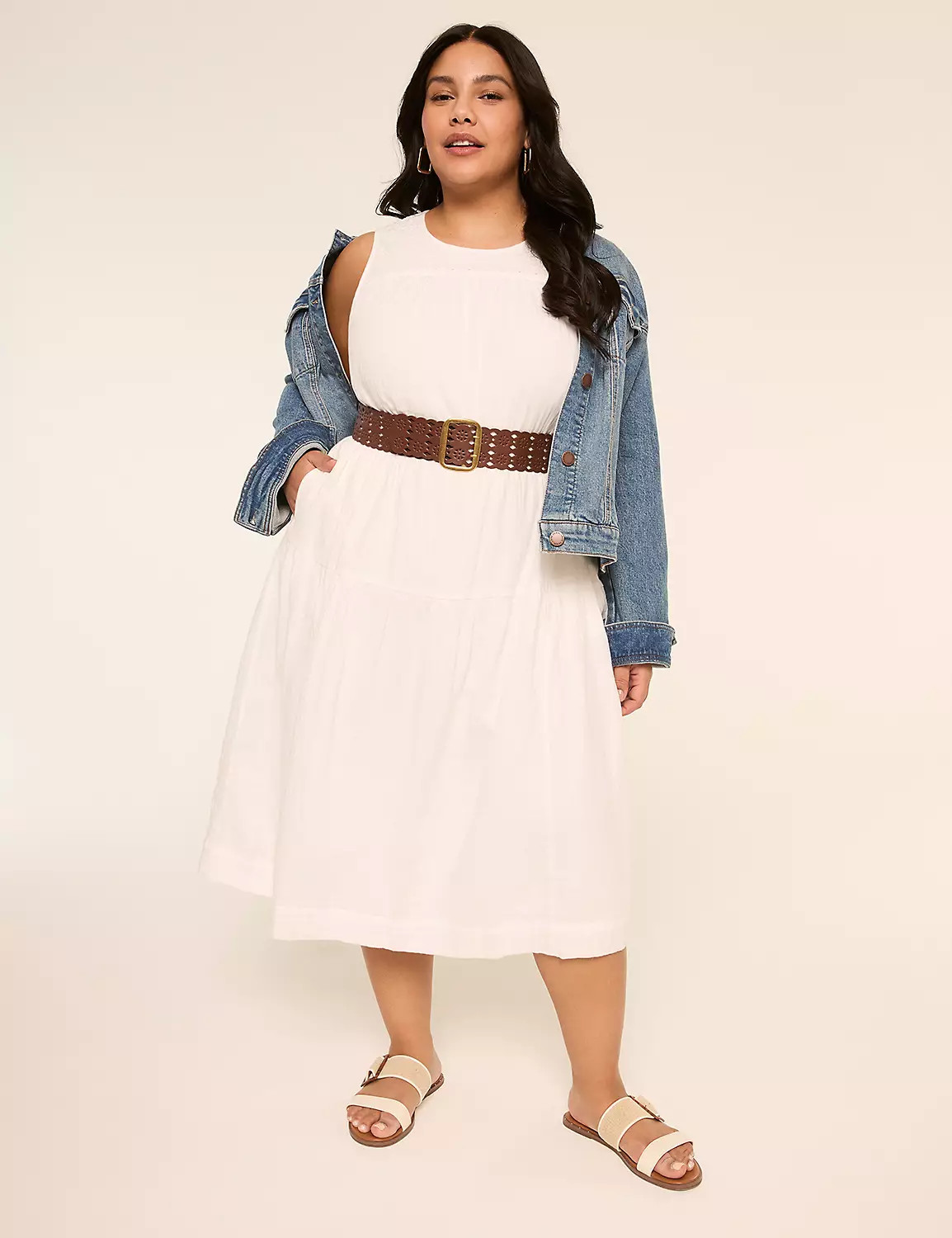 Gauze Tiered Midi Dress | Lane Bryant (US)