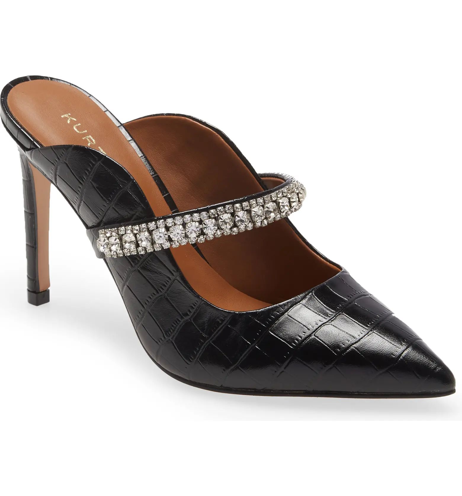 Duke Crystal Strap Pointed Toe Mule | Nordstrom