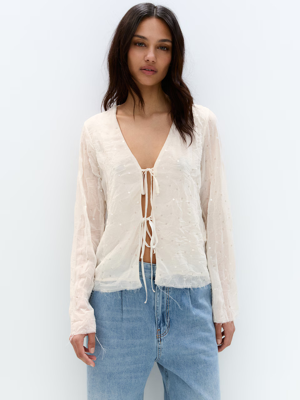 Pull&Bear Bluse in Ecru | ABOUT YOU | ABOUT YOU (DE)