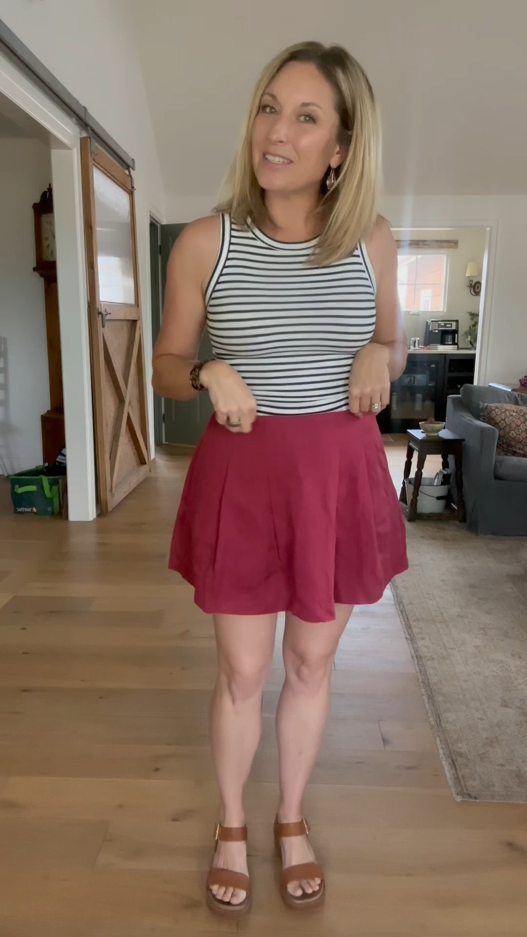 Women's High-Rise Pleated Skort - A New Day™ Target skort, Fourth of July, crew factory, striped tank top, cotton linen skirt with shorts, summer style, 

#LTKFindsUnder50 #LTKSeasonal #LTKOver40