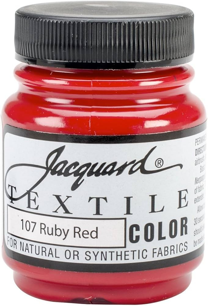 Jacquard Fabric Paint for Clothes - 2.25 Oz Textile Color Ruby Red Leaves Fabric Soft - Permanent... | Amazon (US)