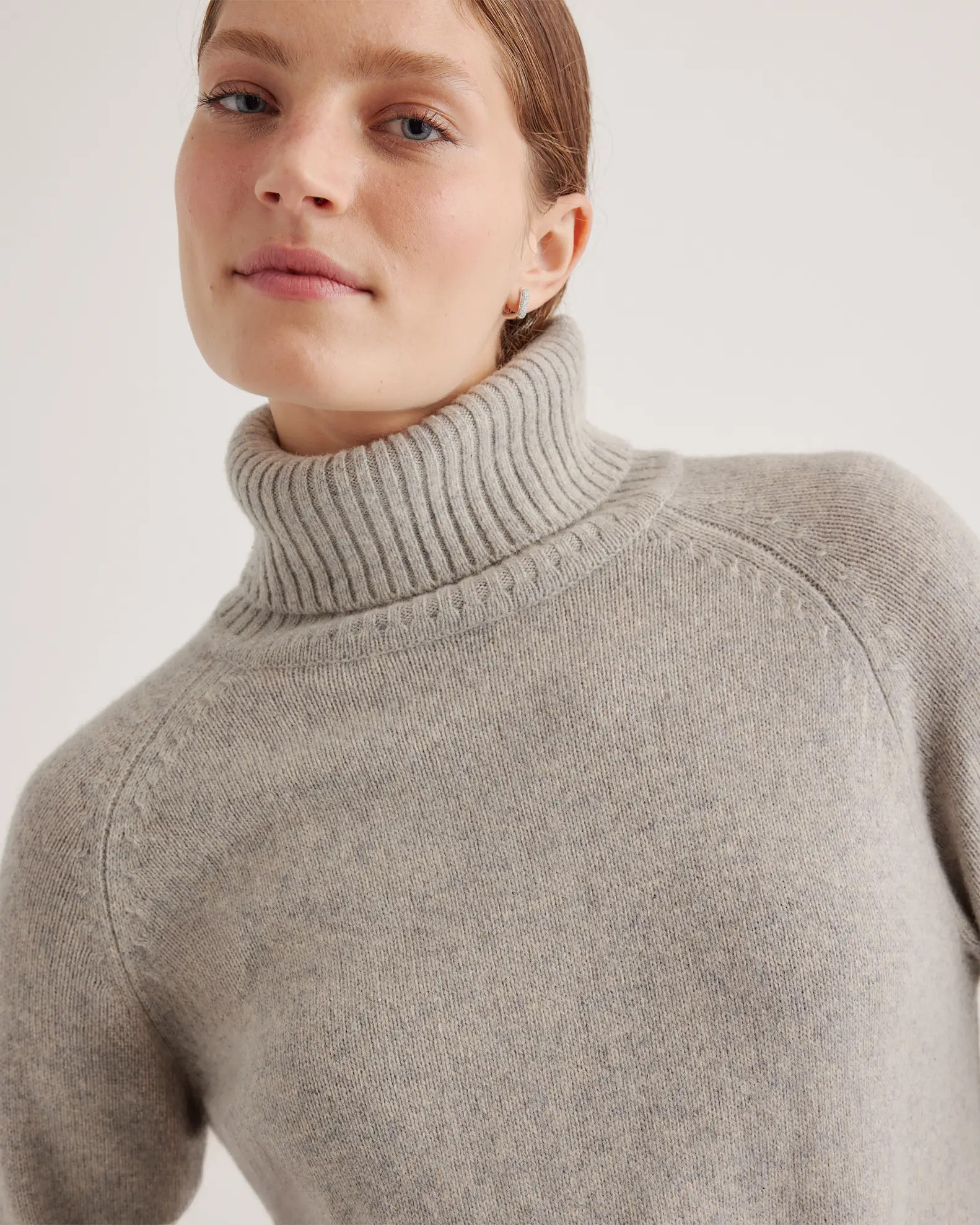 100% Yak Wool Turtleneck Sweater in Warm Heather Grey | Quince