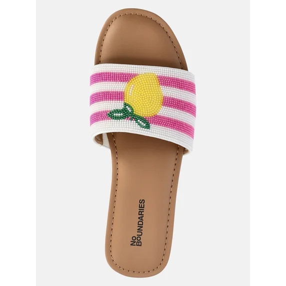 No Boundaries Women's Beaded Slide Sandals | Walmart (US)
