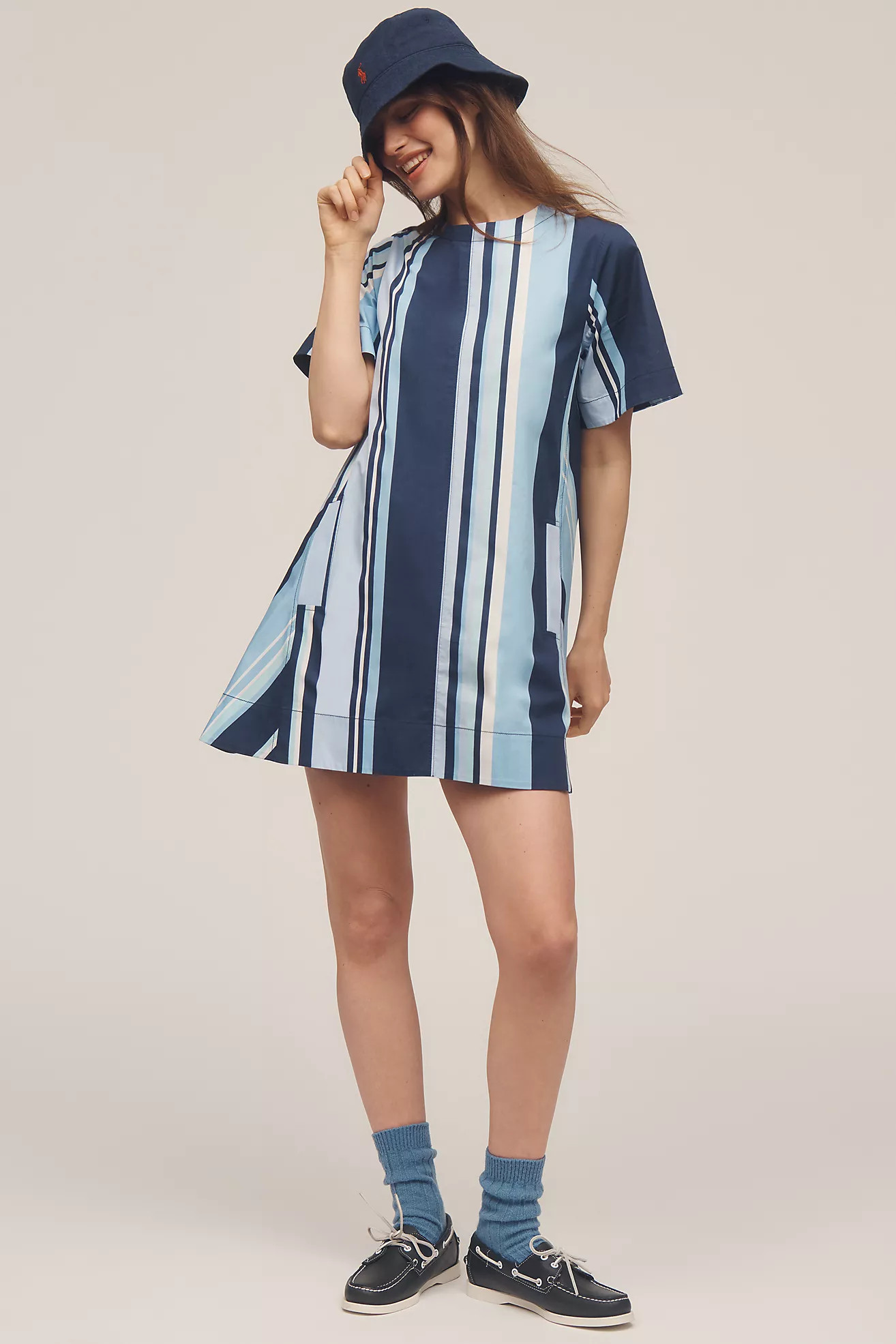 The Emmy Short-Sleeve Swing Mini Dress by Maeve | Anthropologie (US)