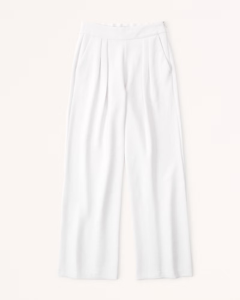Premium Crepe Tailored Ultra Wide-Leg Pant | Abercrombie & Fitch (US)