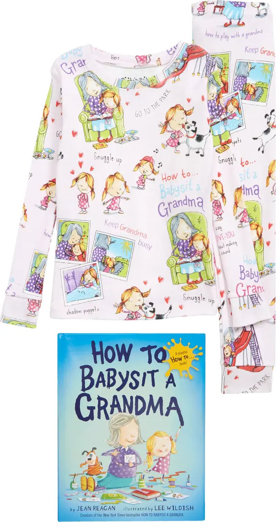 'How to Babysit' a Grandma Fitted Two-Piece Pajamas & Book Set | Nordstrom