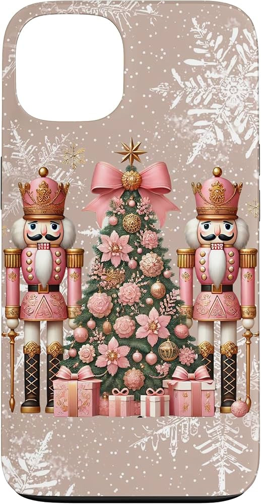Coquette Pink Christmas Nutcracker & Snowflakes Cute Beige Case for iPhone 13 | Amazon (US)