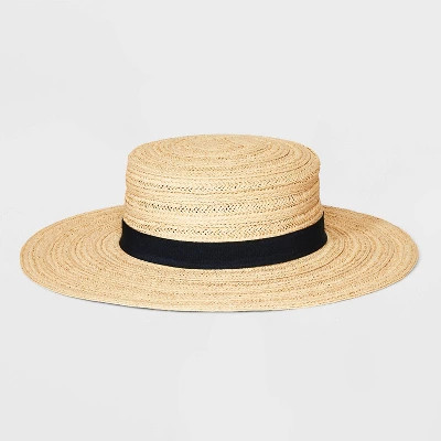 Straw Boater Hat - Universal Thread™ Natural/Black S/M | Target