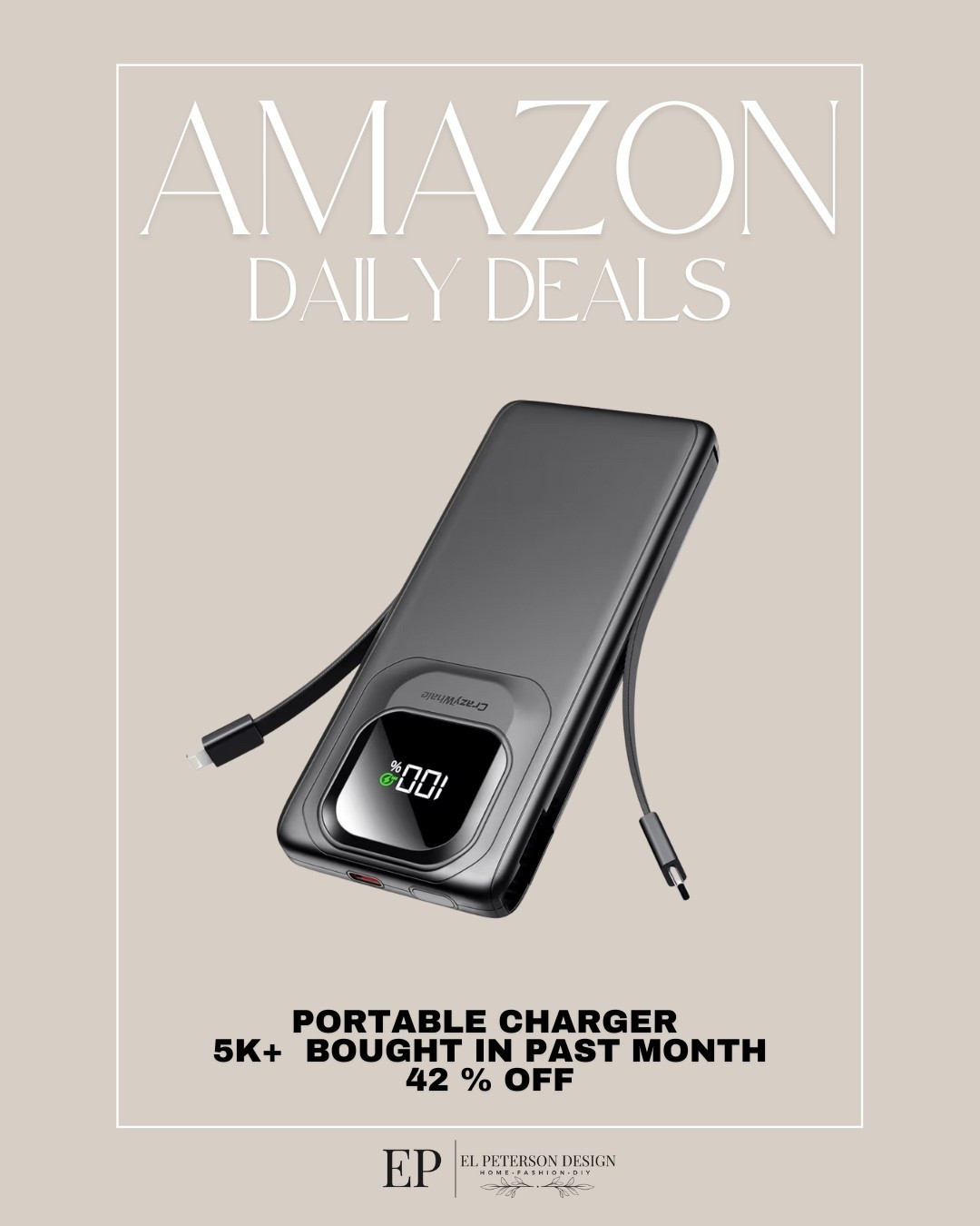 Amazon Daily Deals
Portable charger 

#LTKFindsUnder50 #LTKSaleAlert #LTKHome