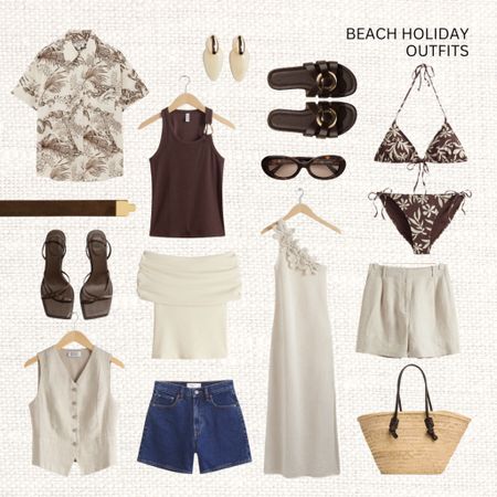Get ready to soak up the sun in style with chic summer holiday outfits in neutral, brown, and black hues! Whether you're lounging by the pool 🏖️, exploring new cities 🌆, or dining al fresco under the stars 🌟, these versatile ensembles are perfect for any vacation adventure. Pack light and stay effortlessly chic all season long. ☀️✨

‼️Don’t forget to tap 🖤 to add this post to your favorites folder below and come back later to shop

Make sure to check out the size reviews/guides to pick the right size

#SummerHolidayStyle #NeutralTones #LTKFashion 


Summer outfit, beach outfit, swimwear, bikini, straw bag, raffia bag, brown sandals, heeled sandals, printed bikini, triangle bikini, linen shirt, linen tailored shorts, denim shorts, dark denim shorts, off shoulder top