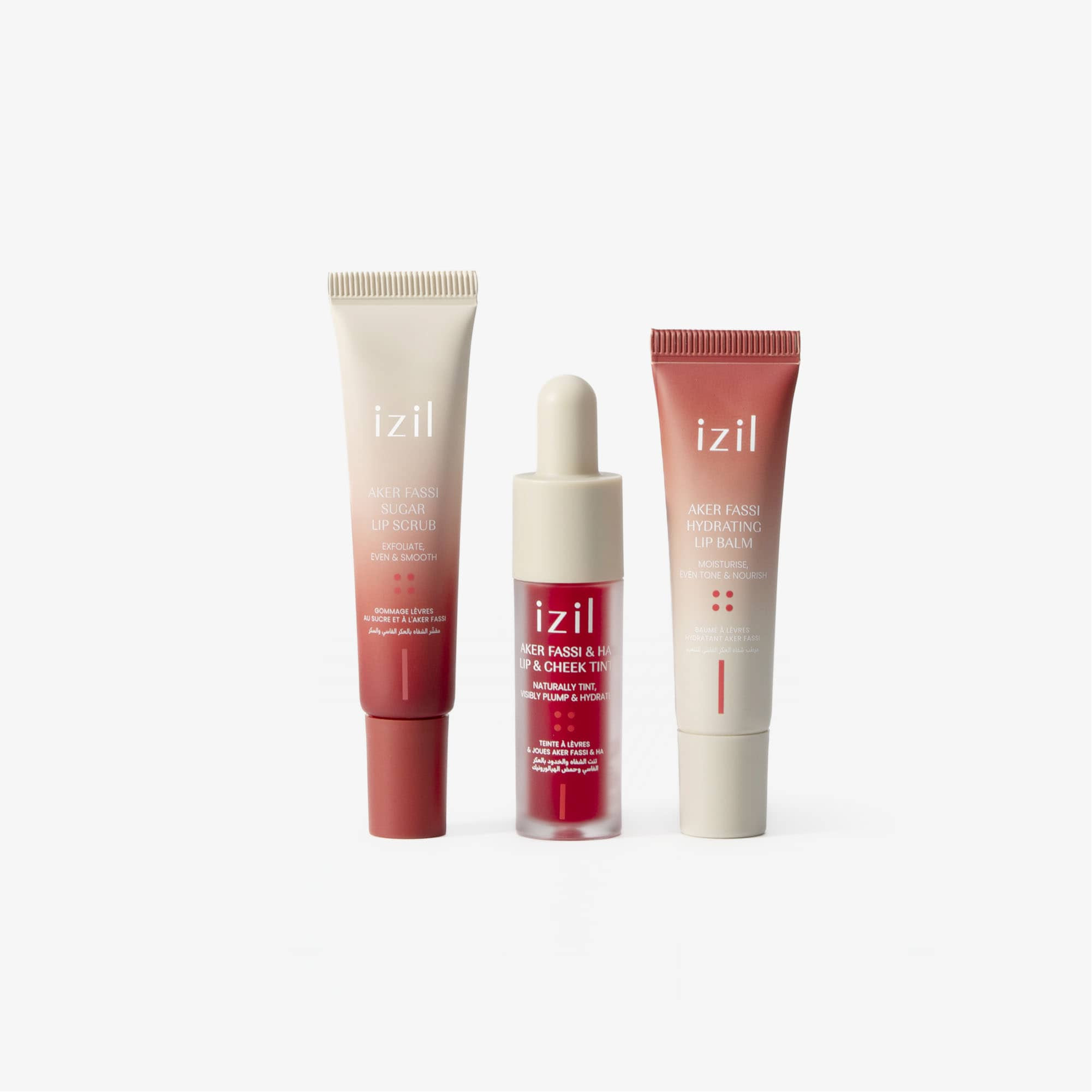 Shop Aker Fassi Poppy Glow Lip Trio Online | IZIL Beauty UAE | Izil Beauty