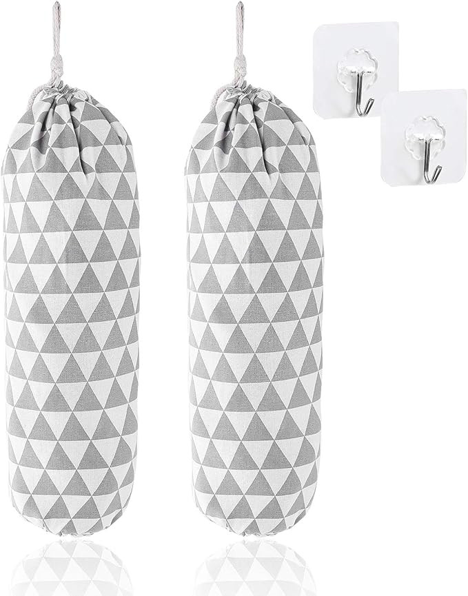 2Pcs Plastic Bag Holder, Wall Mount Plastic Bag Organizer, Large Grocery Bag Storage Dispenser, 2... | Amazon (US)