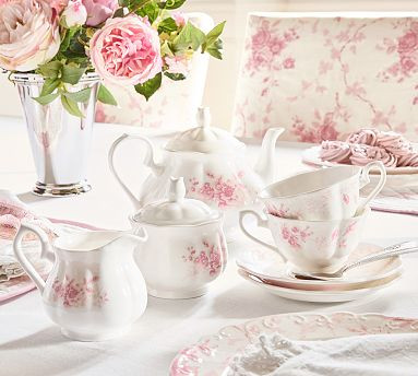 LoveShackFancy Pink Rose Tea Set | Pottery Barn (US)