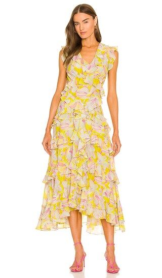 Bianca Silk Dress in Yellow & Pink | Revolve Clothing (Global)