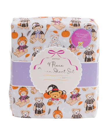 Teddy Halloween Sheet Set, Polyester | TJ Maxx
