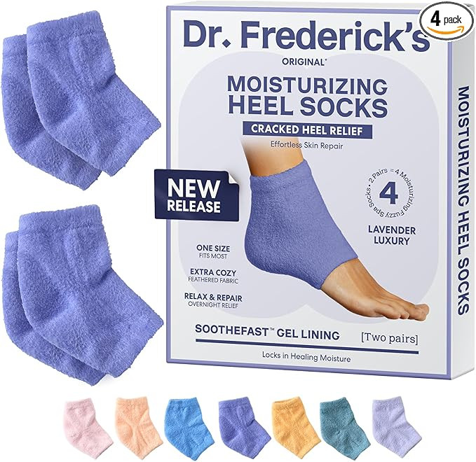 Dr. Frederick's Original Moisturizing Fuzzy Heel Socks - 2 Pairs - Cozy Gel-Lined Sleep Socks for... | Amazon (US)
