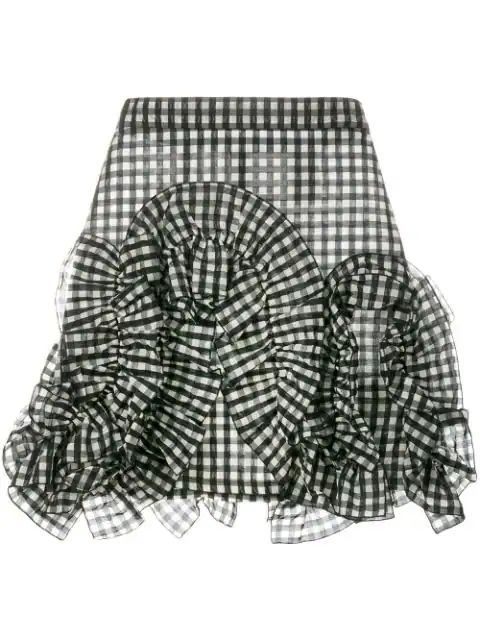 gingham ruffle mini skirt | FarFetch US