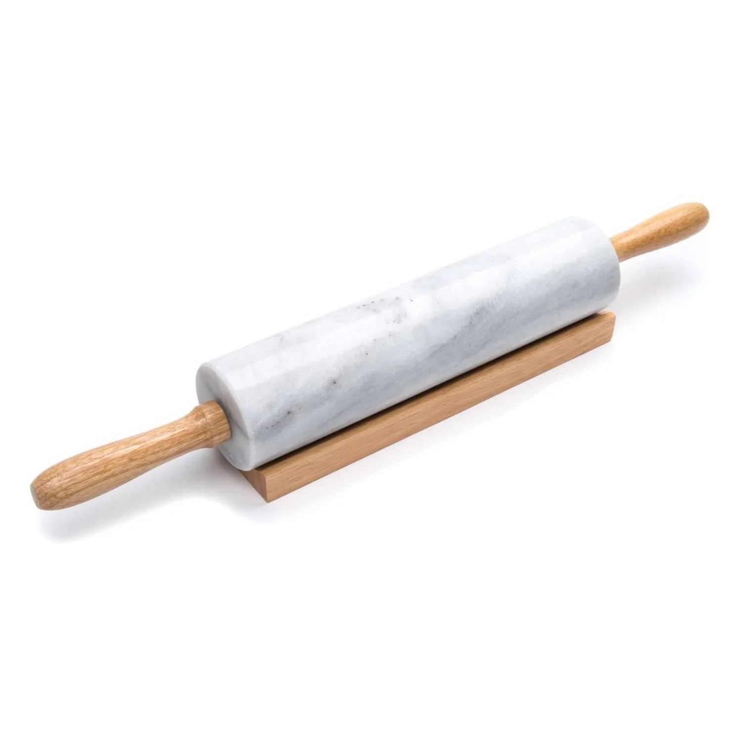 Fox Run Polished Marble Rolling Pin with Wooden Cradle, 10-Inch Barrel, White | Walmart (US)