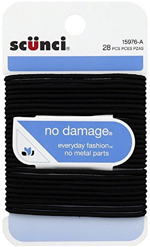 Scunci 1597603a048 Medium Black Style™ No Damage® Hair Elastics With Hoop | Amazon (US)