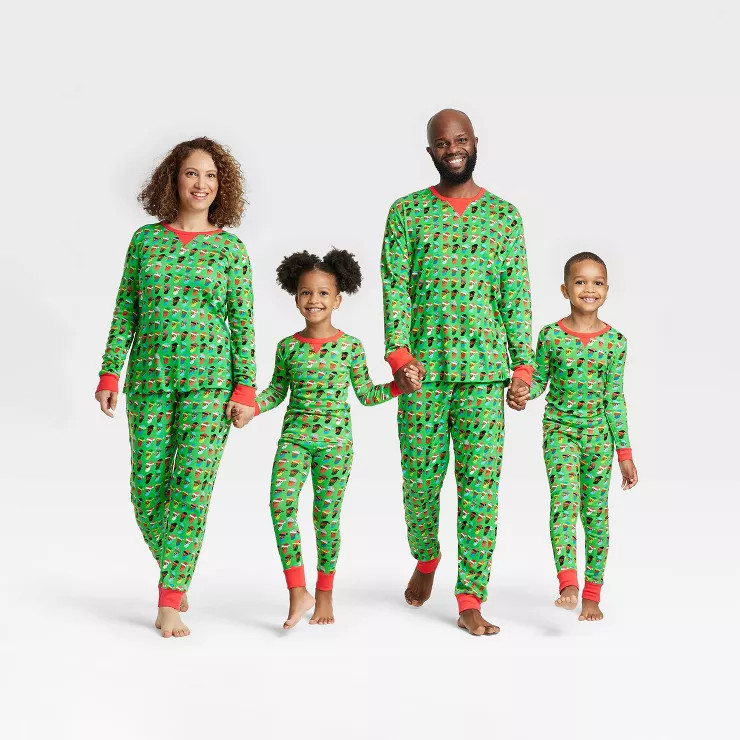 Women's Multi Santa Print Matching Family Pajama Set - Wondershop™ Green | Target