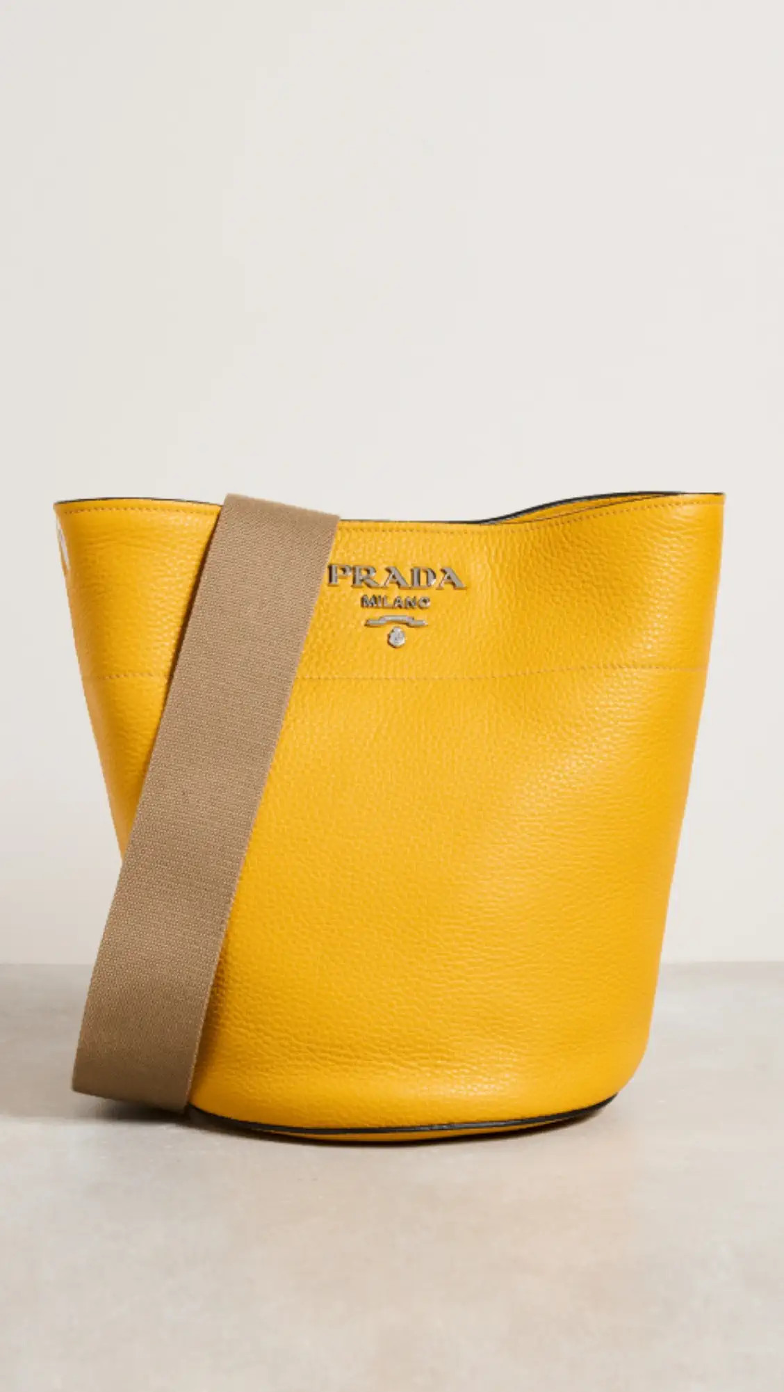 Prada Yellow Vitello Daino Bucket Bag | Shopbop