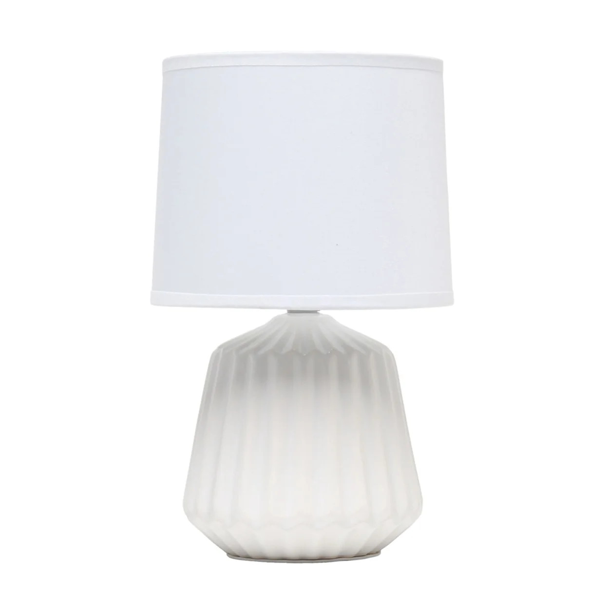 Simple Designs Petite Off White Pleated Base Table Lamp | Walmart (US)