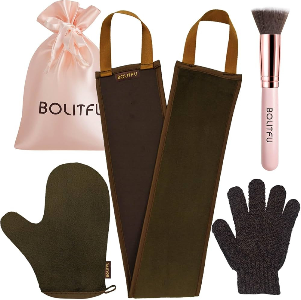 4 Pack Self Tanning Mitt Applicator Kit, with Self Tanner Mitt, Self Tan Back Applicator, Exfolia... | Amazon (US)