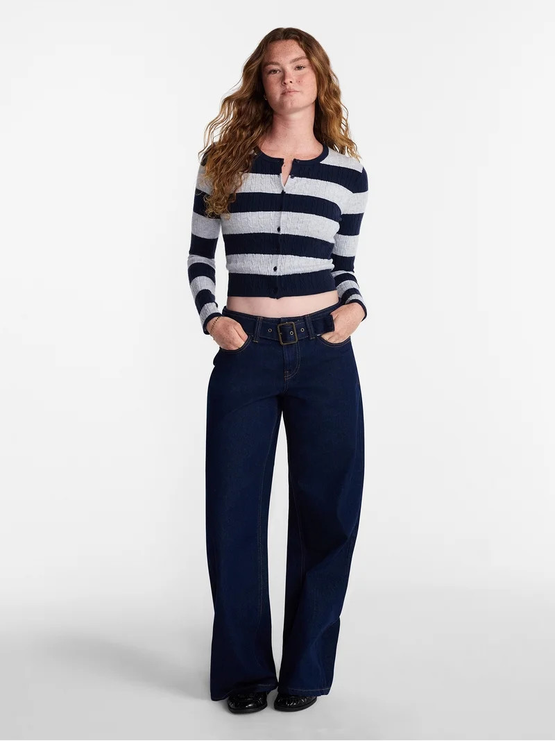 No Boundaries Low Rise Cotton Baggy Jeans, 31.5'' Inseam, Women's 00-26W | Walmart (US)