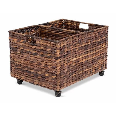Rolling and Recycling Divided Decorative Wicker Basket | Wayfair North America