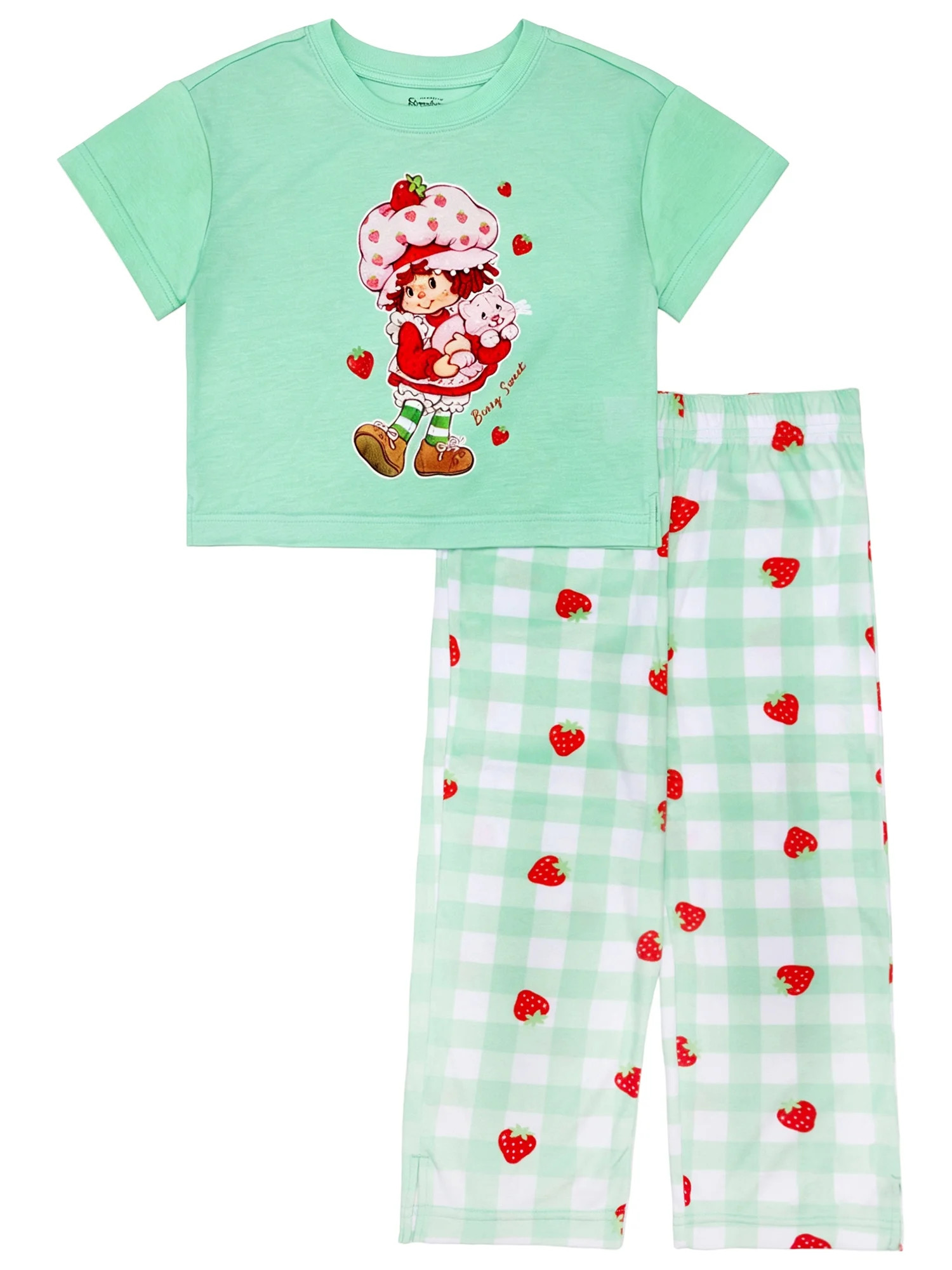 Strawberry Shortcake Girls Short Sleeve Top and Pant Pajama Set, 2-Piece, Sizes 4-12 | Walmart (US)