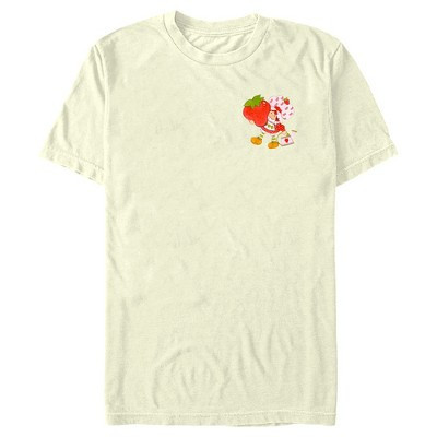 Men's Strawberry Shortcake Cute Berry Gardener Badge  T-Shirt - Beige - Small | Target