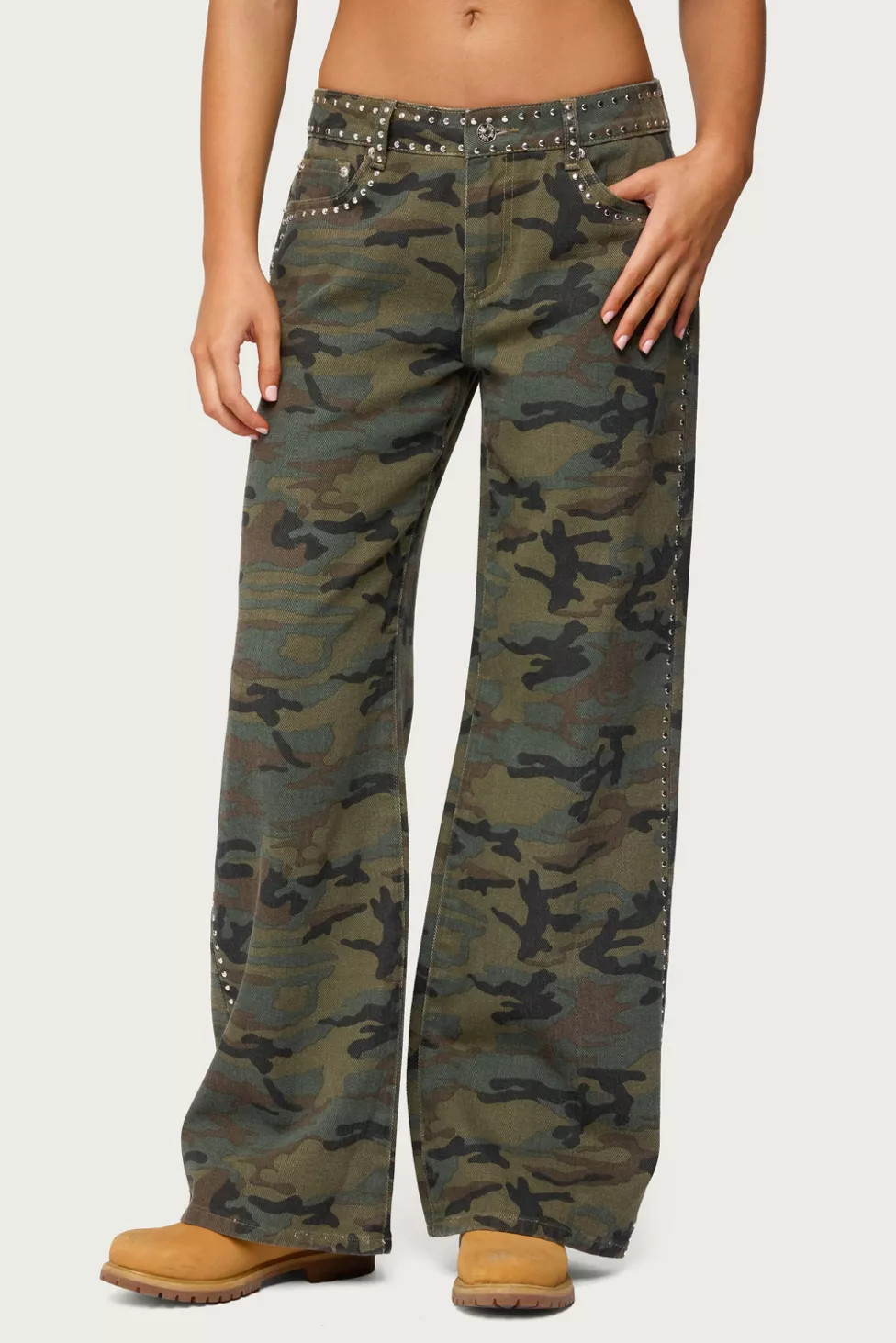 Edikted Quincy Studded Low Rise Jean | Urban Outfitters (US and RoW)