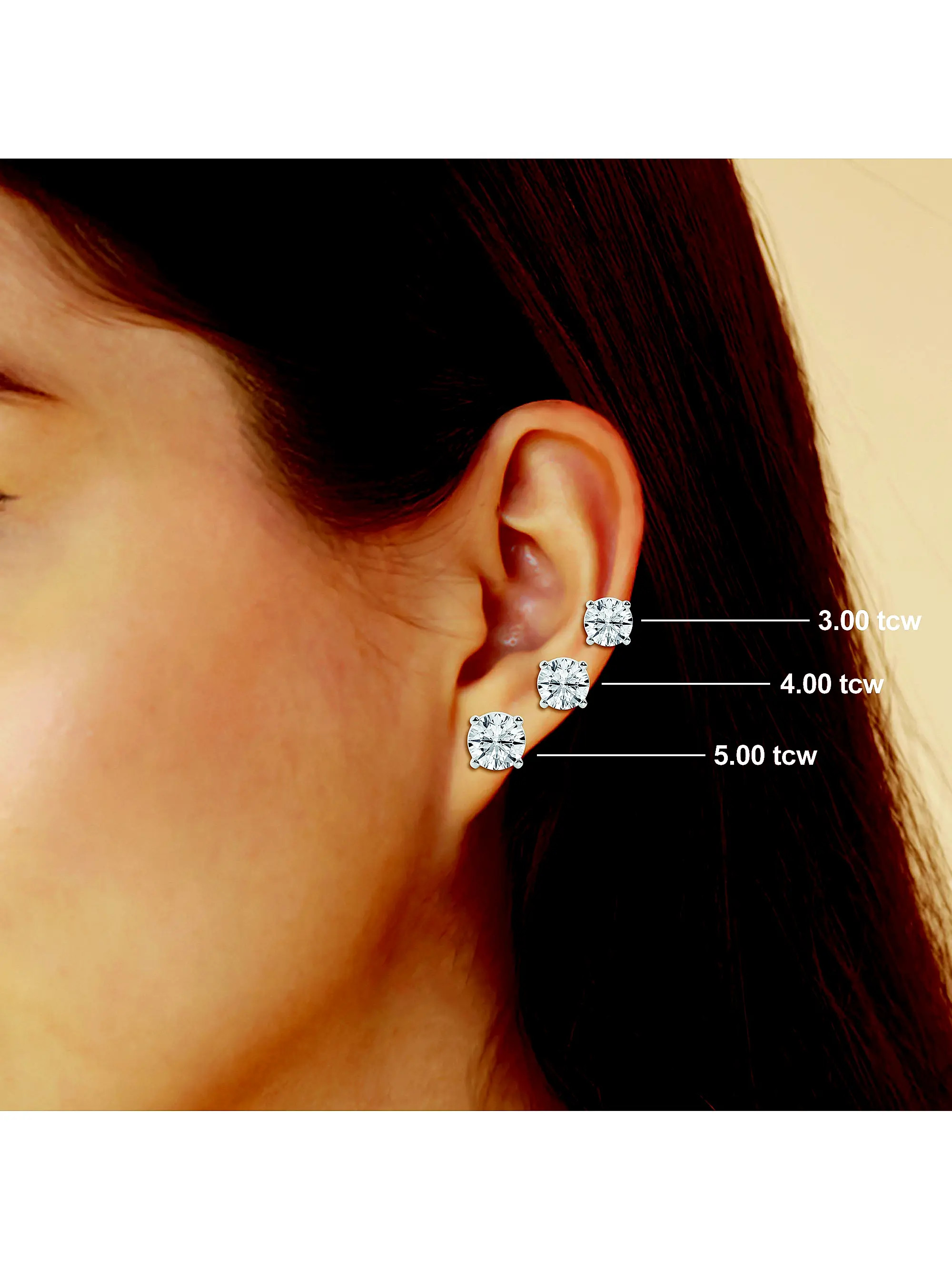 14K Gold & 0.50-6.00 TCW Lab-Grown Diamond Bezel Set Stud Earrings | Saks Fifth Avenue