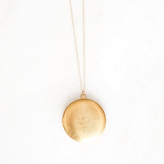 ECLIPSED LG. long brass locket necklace. long layering necklace. long necklace. keepsake necklace. m | Etsy (US)