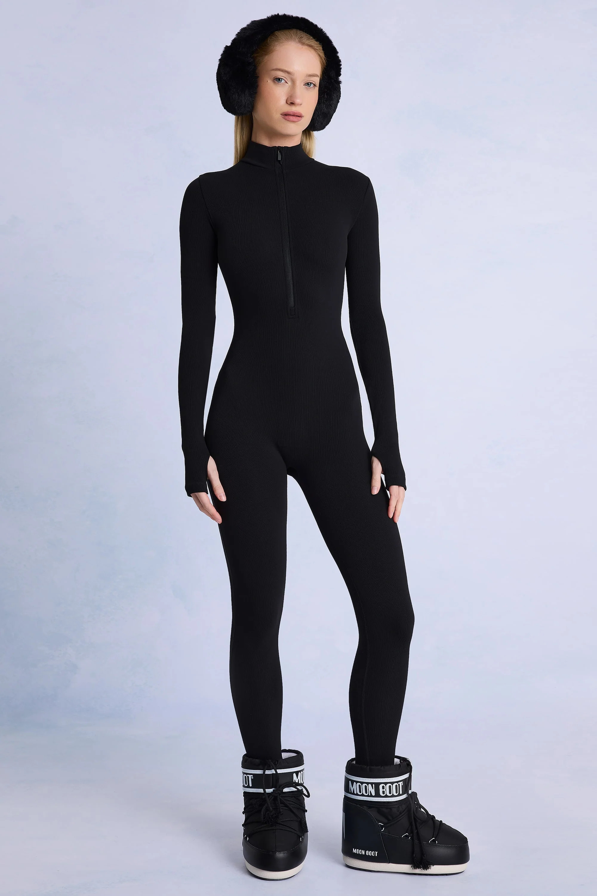 Thermal Base-Layer Jumpsuit in Black | Oh Polly