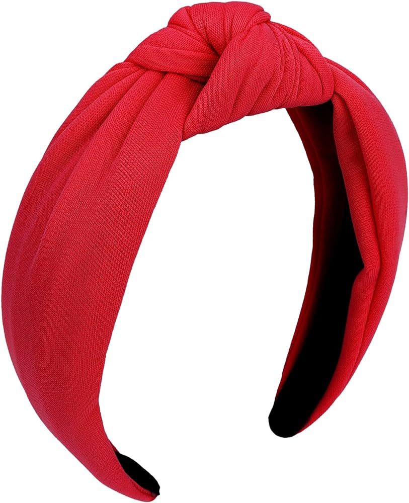 Knotted Headbands For Women Girls Non Slip Wide Headband Cute Fashion Hair Accessories Red Preppy... | Amazon (US)