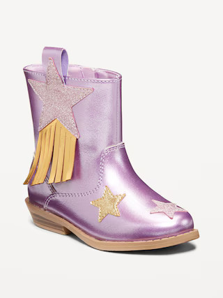 Shiny Side-Zip Western Boots for Toddler Girls | Old Navy (US)