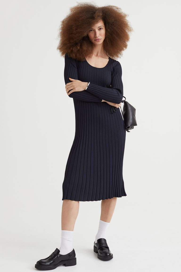 Rib-knit Dress Black Dress Dresses Spring Dress Spring Outfits HM Outfit Budget Fashion | H&M (US + CA)