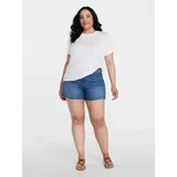 Time and Tru Shorts de Mezclilla de Tiro Alto para Mujer, Entrepierna de 5", Tallas 0-20 | Walmart (US)
