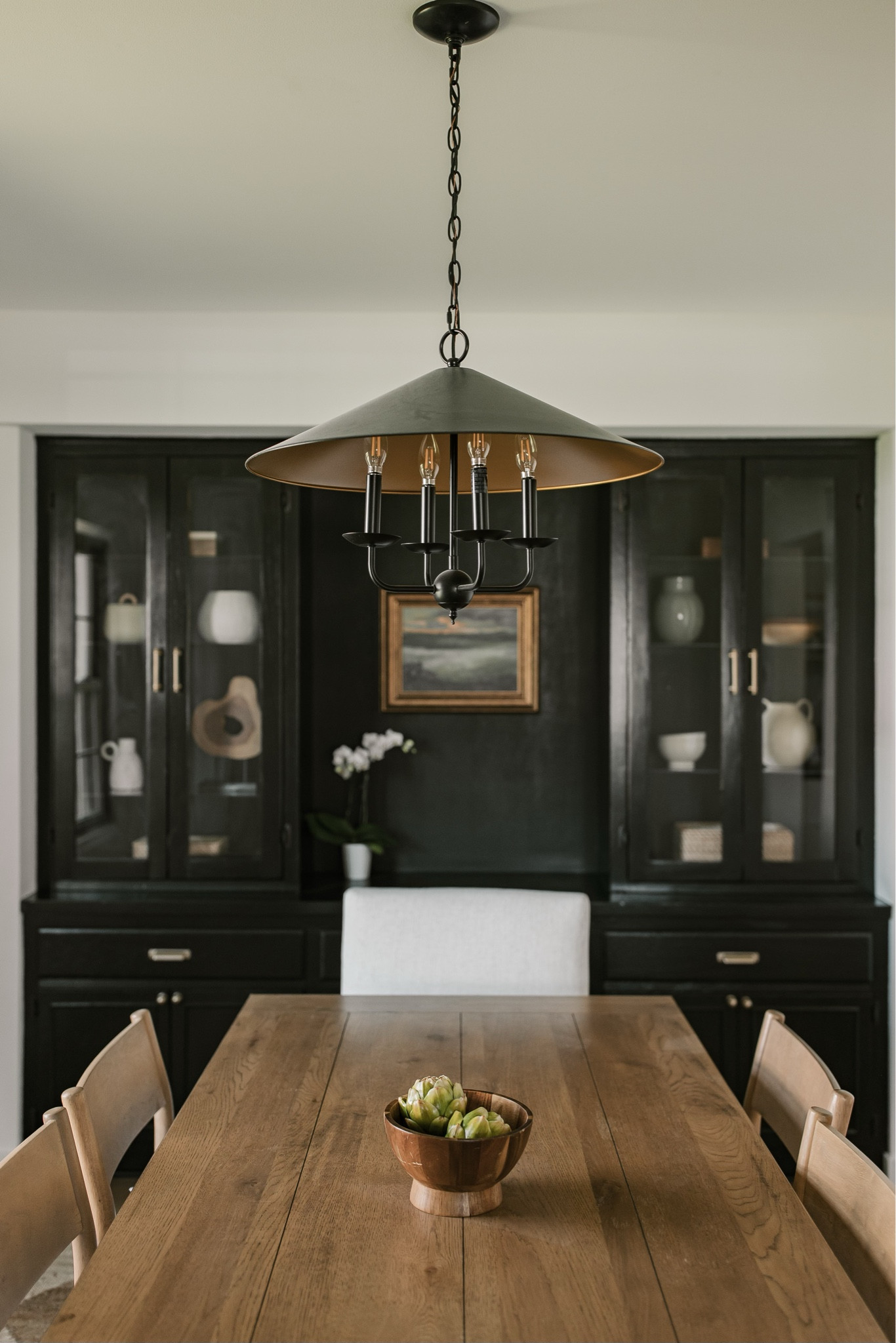 Thiensville dining room reveal and this light fixture steals the show! 