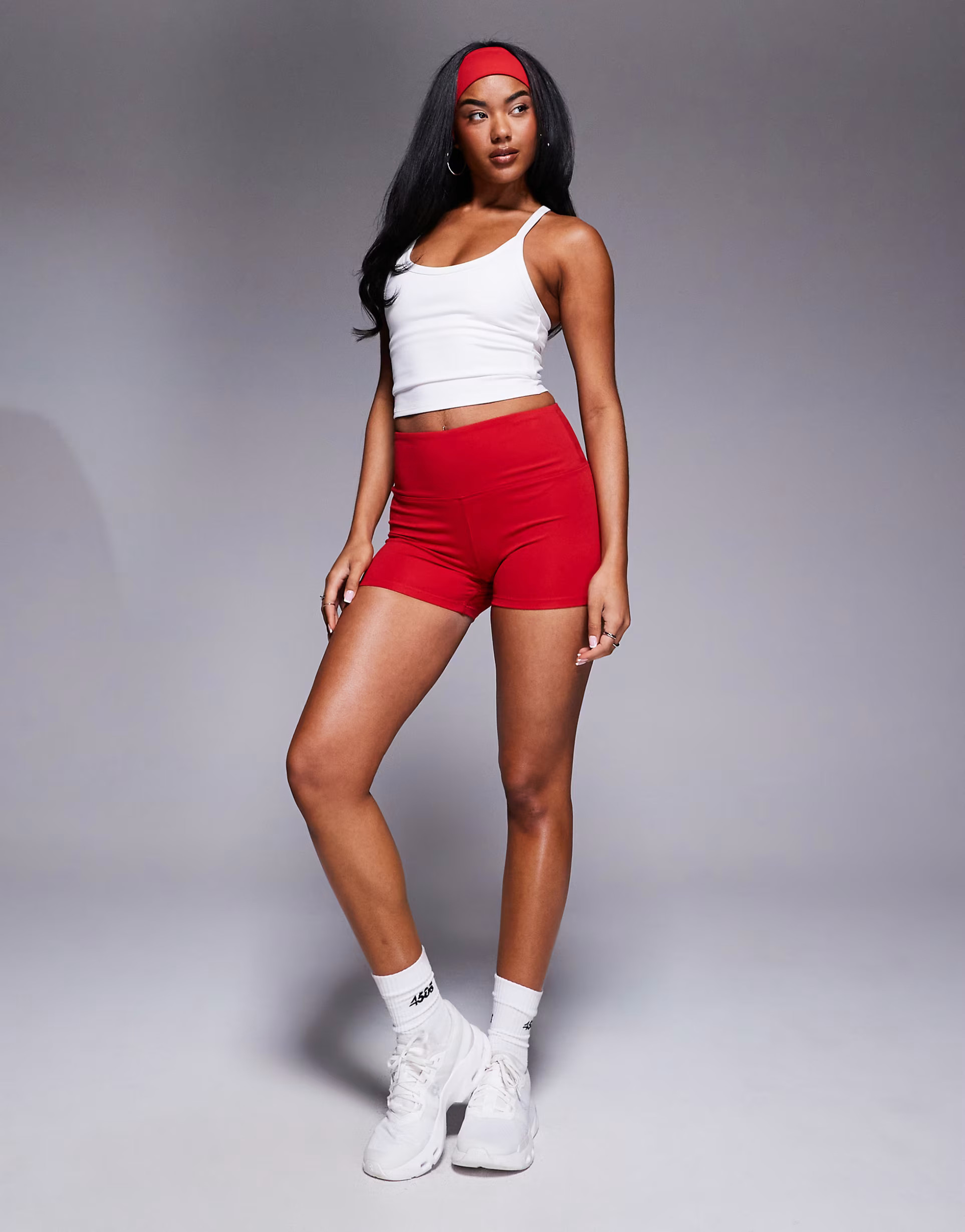 4505 soft touch high waist booty shorts in red | ASOS | ASOS (Global)