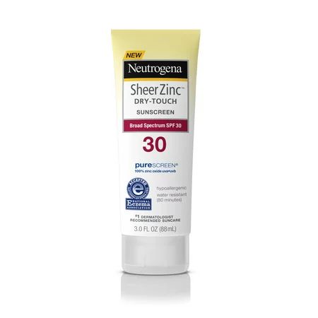 Neutrogena Sheer Zinc Dry-Touch Sunscreen Broad Spectrum SPF 30, 3 Fl. Oz. | Walmart (US)