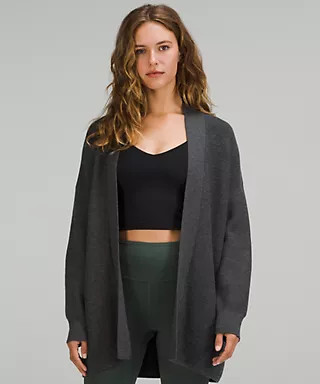 Merino Wool-Blend Ribbed Long Wrap Sweater | Women's Sweaters | lululemon | lululemon (CA)