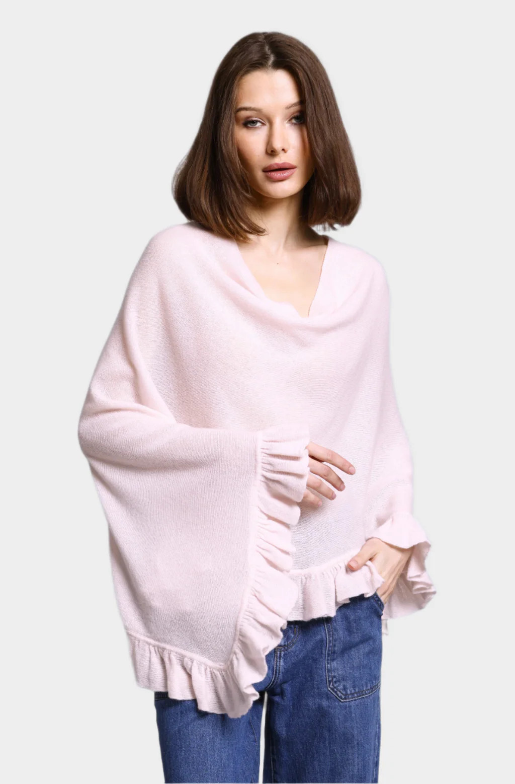 CASHMERE RUFFLE RUANA | Minnie Rose