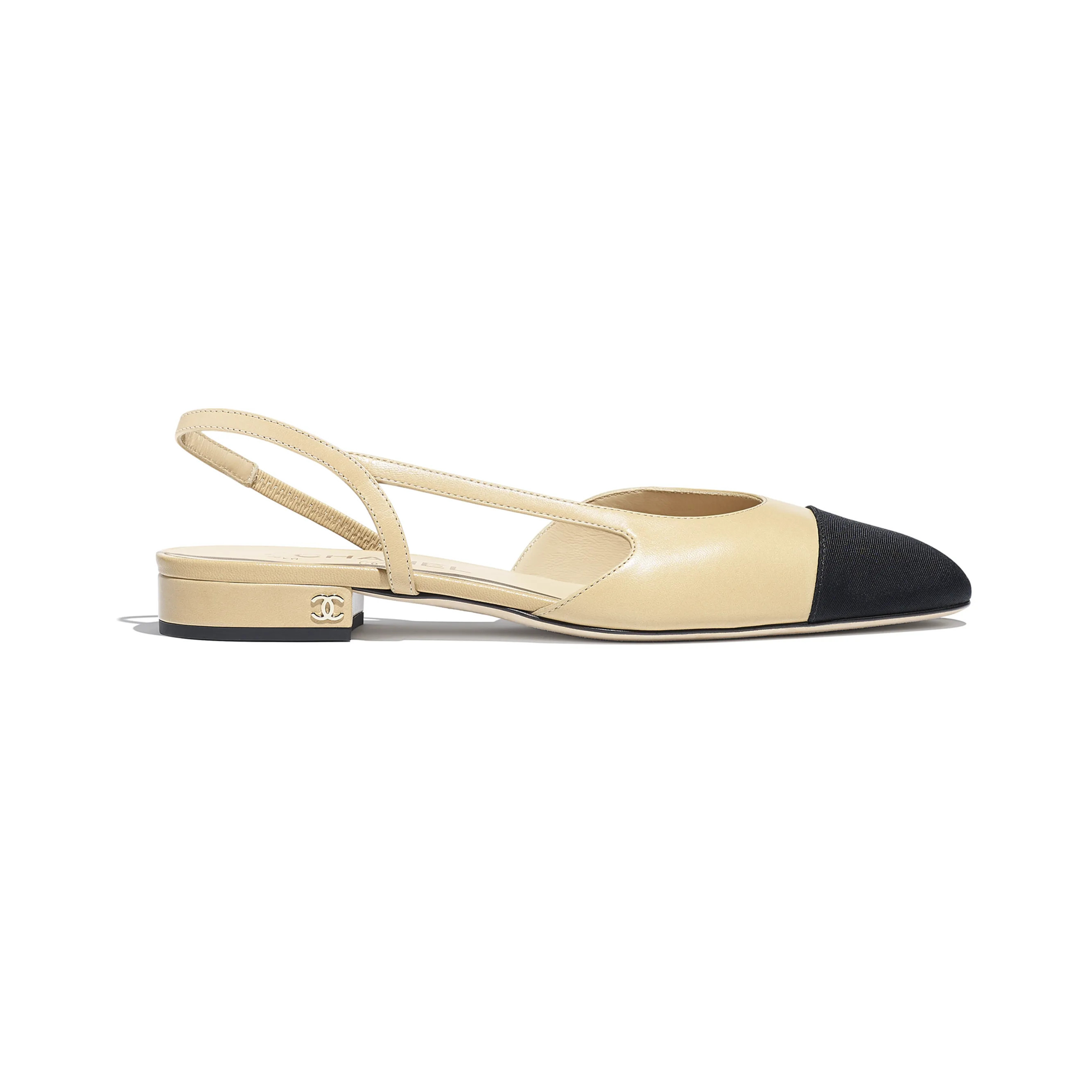 Slingbacks

            
		Goatskin & Grosgrain
	
		Beige & Black | Chanel, Inc. (US)