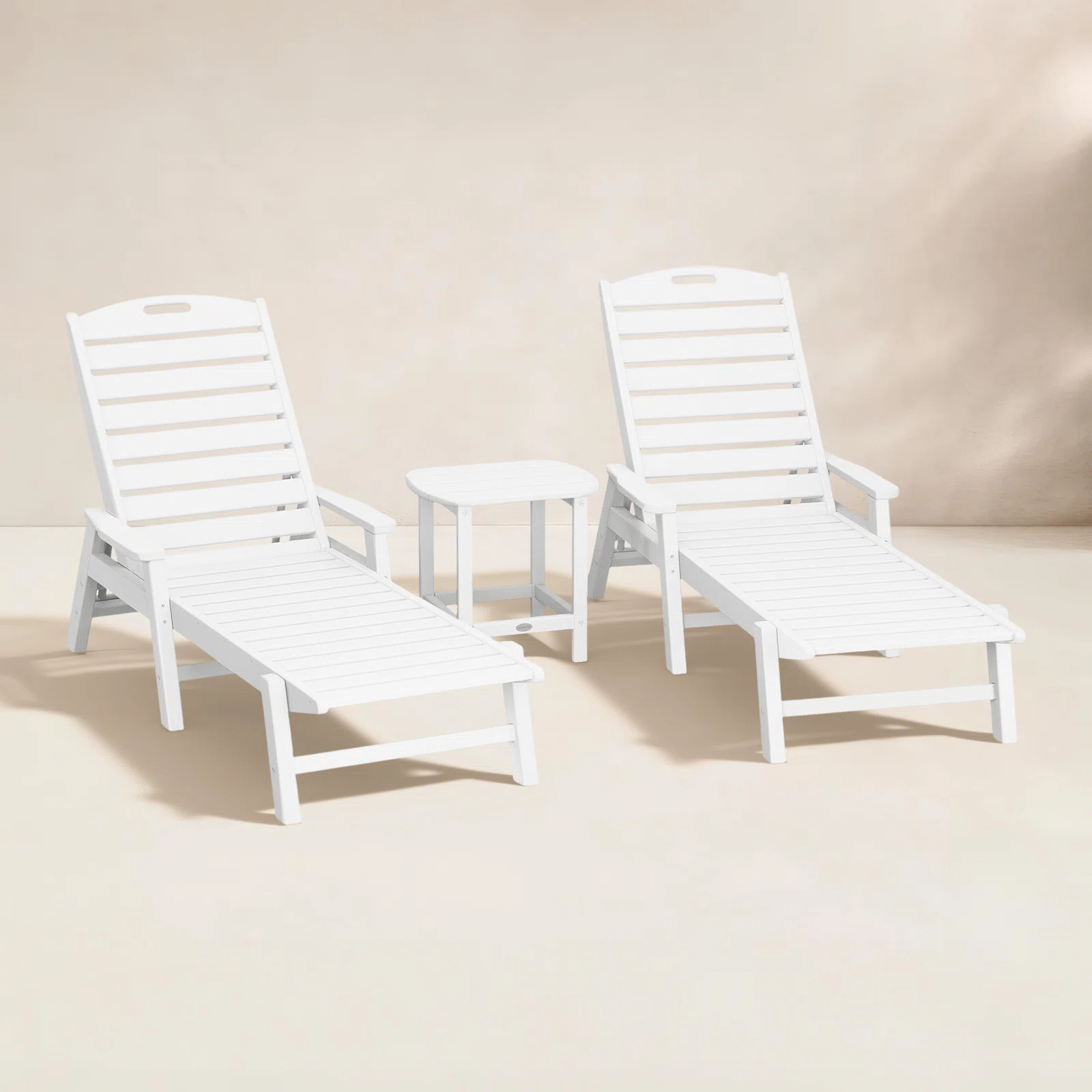 Nautical 3 Piece Chaise Lounge Set with Side Table (Set of 3) | Joss & Main